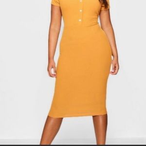 NWT boohoo yellow dress.